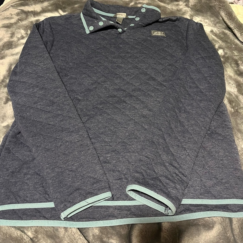 Eddie Bauer Charcoal Sweatshirt with Mint Accents